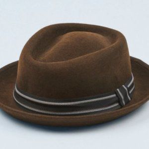 Unisex Santa Fe Brown Urban Felt Hat -  Handmade